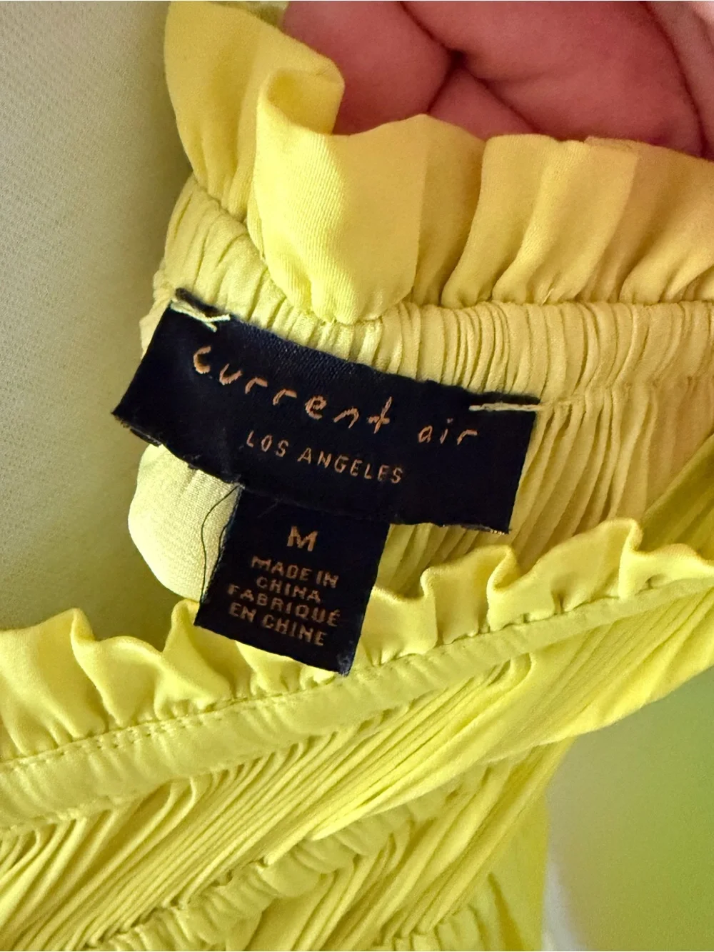 Smocked Waist Lemon Yellow Chiffon Maxi Skirt from Anthropologie Current Air